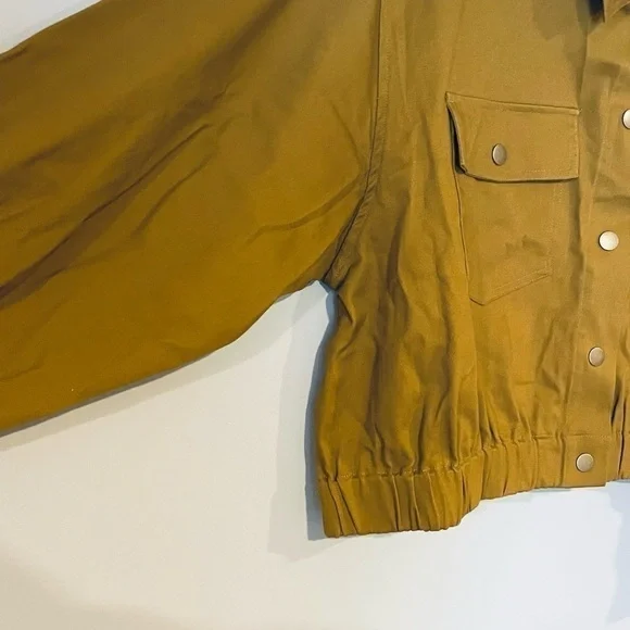 NWT size 2x color mustard Ophelia Roe 5 button down cropped jacket - Picture 6 of 8